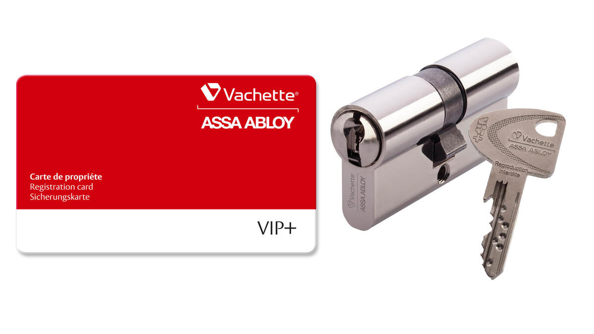 Cylindre Vachette VIP+ avec carte de propriété pour protection contre la copie de clés